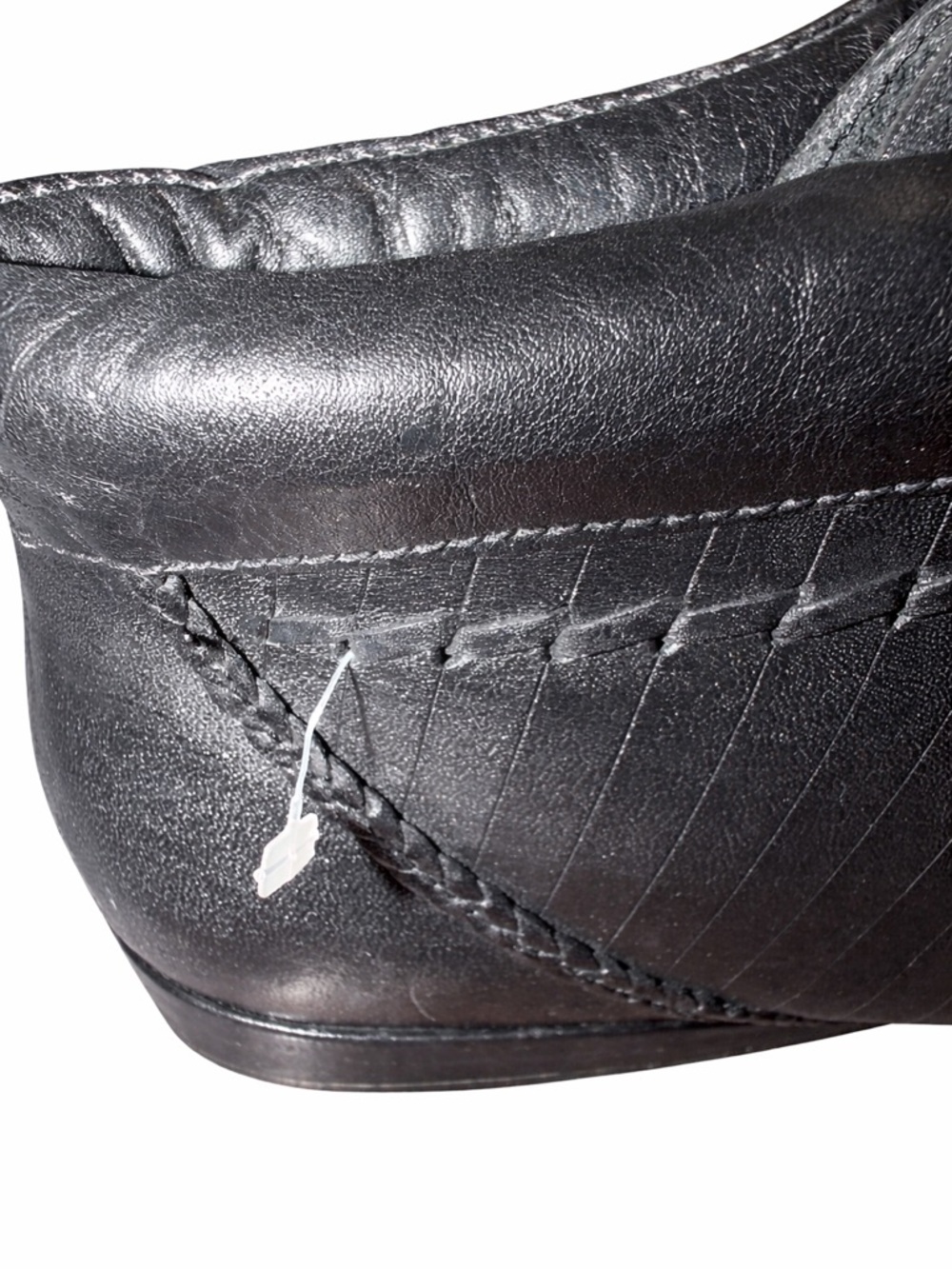 Black Lace-Up Ankle Booties with Braided Stitch Detail - Picture 3 of 3